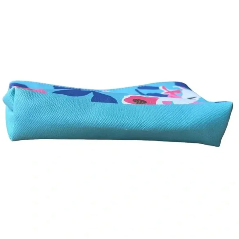 NWT Perfectly Posh Floral Makeup Bag – Blue & Pink Toiletry Pouch